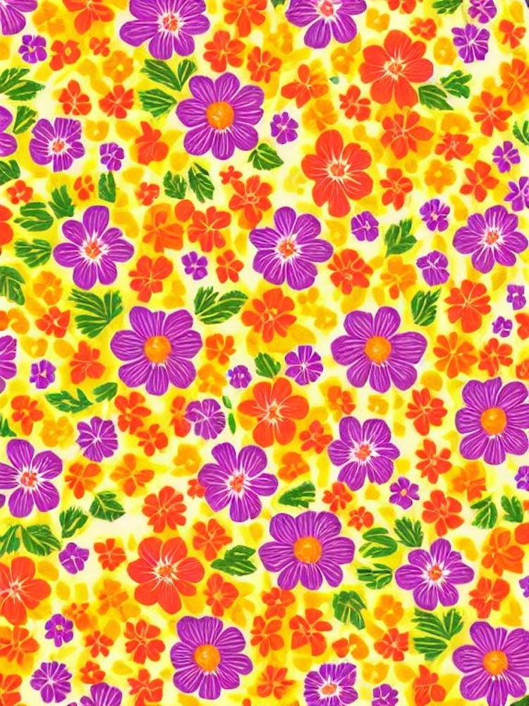 Lavender Floral Print Warm Tones1 Flower