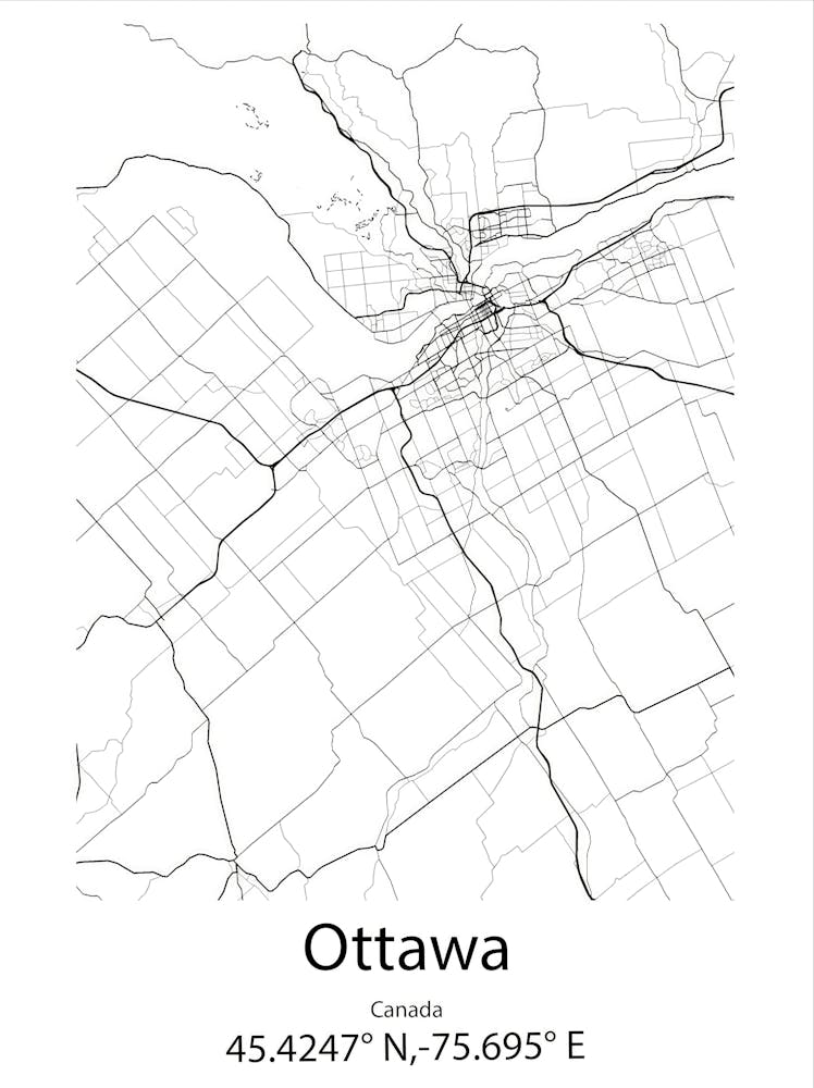 Ottawa,Canada Minimalist Map