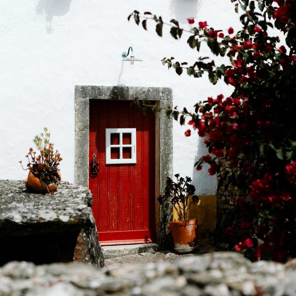 The Tiny Red Door In A Village In Portgual Travel Square