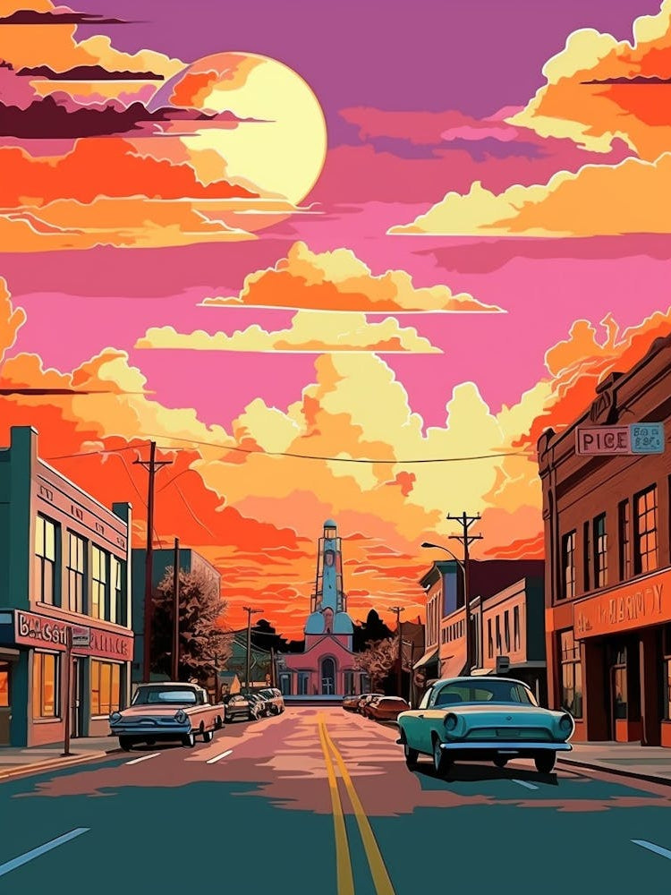 Ellensburg Washington Retro Pop Art 14