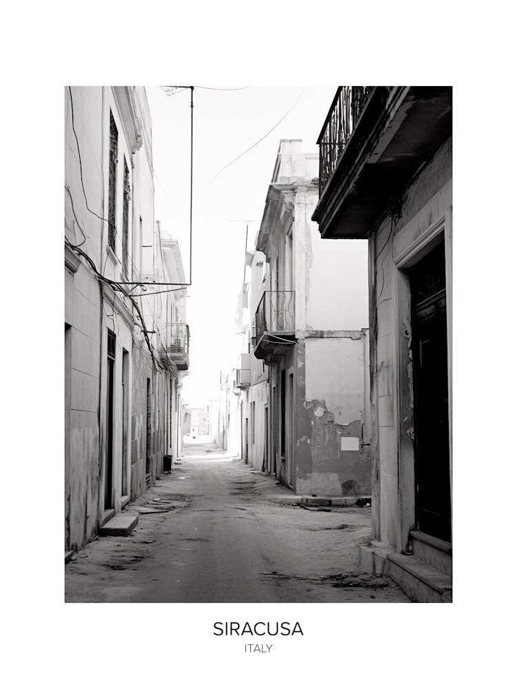 Poster Of Siracusa, Italy, Black And White Photo 3