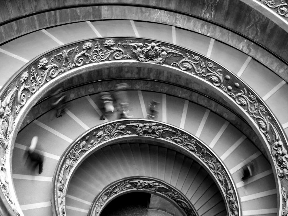 Vatican Stairs Down Wide