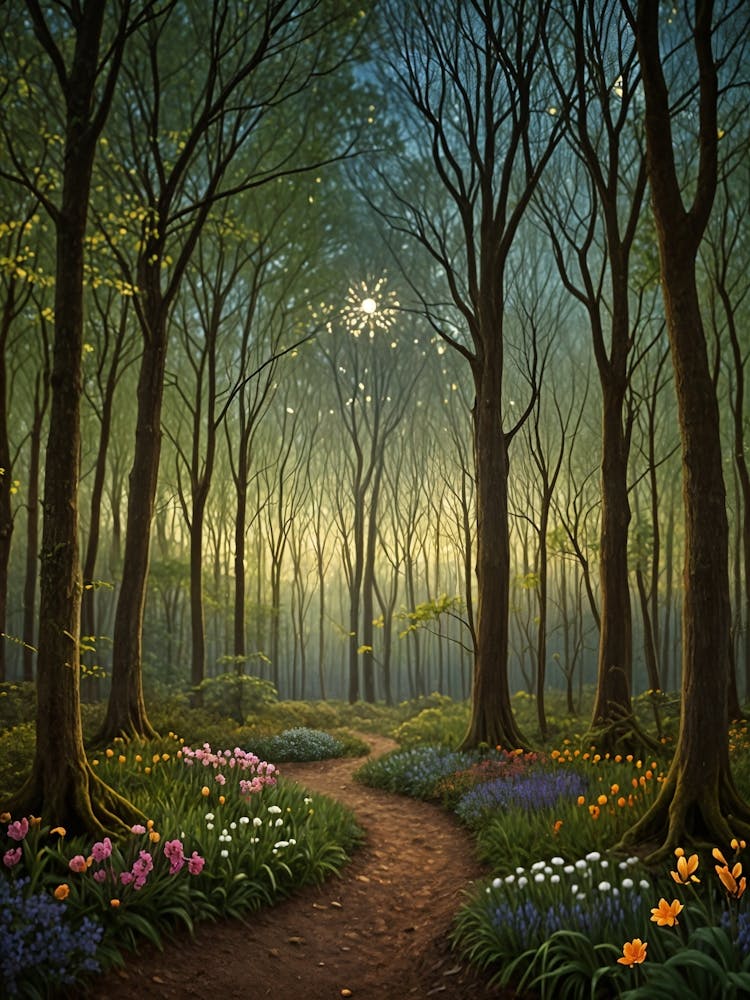 Night Path In The Woods