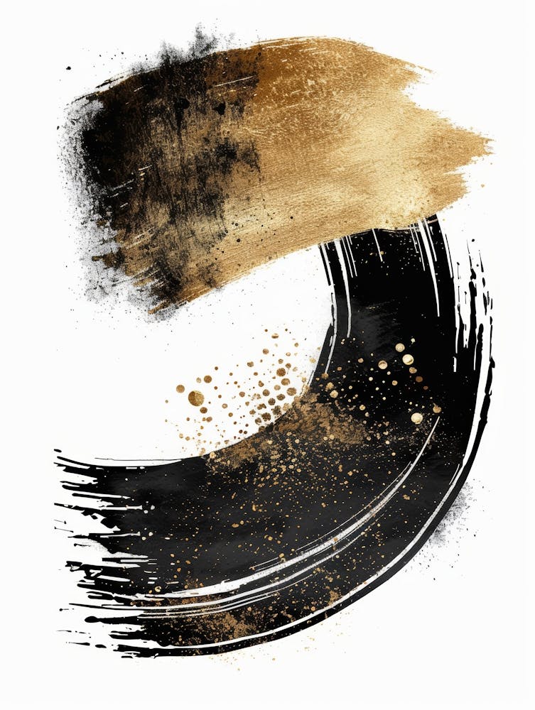 Gold And Black Brush Strokes 49