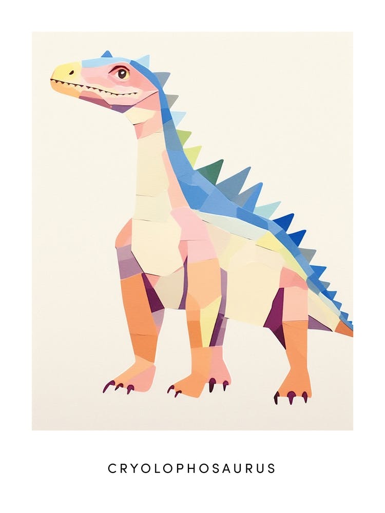 Nursery Dinosaur Art Cryolophosaurus Poster