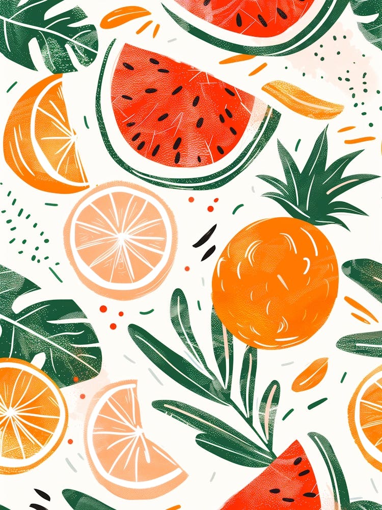 Watercolor Fruit Pattern