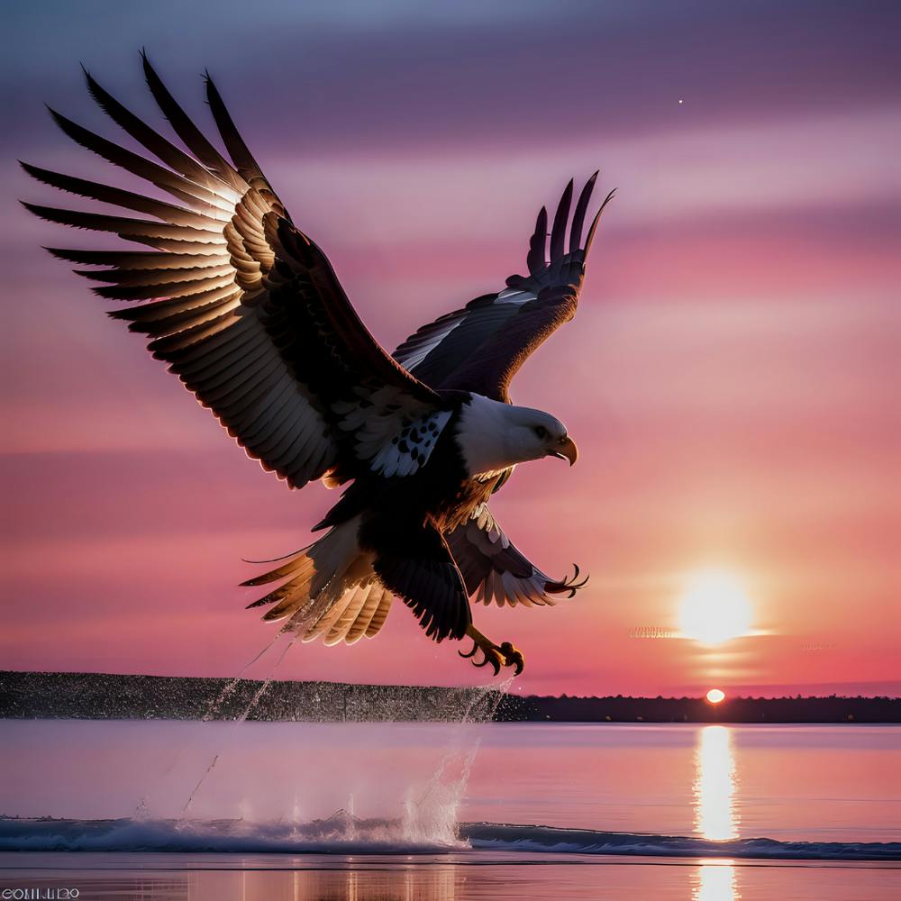 Majestic Eagle At Sunset