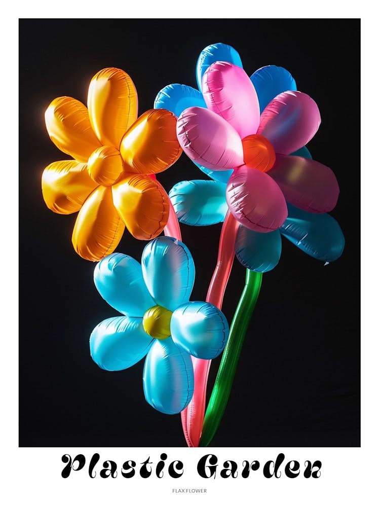 Bright Inflatable Flowers Poster Flax Flower 2