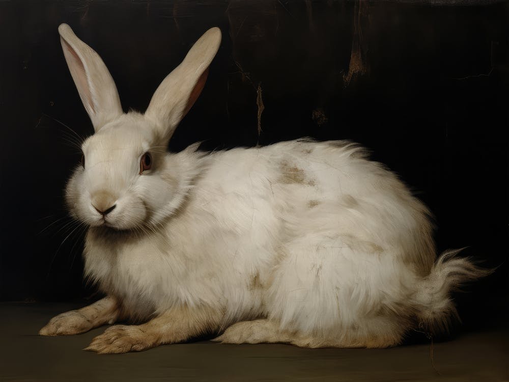 Vintage Rabbit Painting