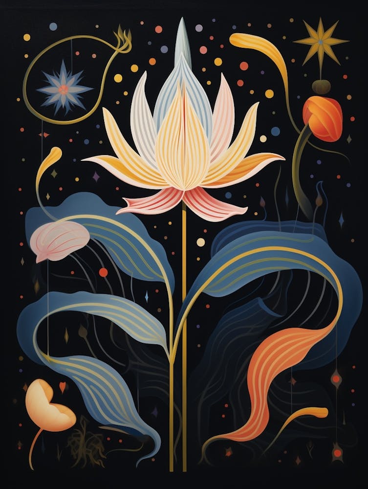 Lys 3 Illustration Florale Inspirée par Hilma Af Klint