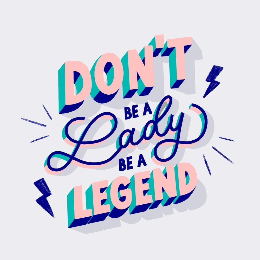 Don't Be A Lady Pink Square