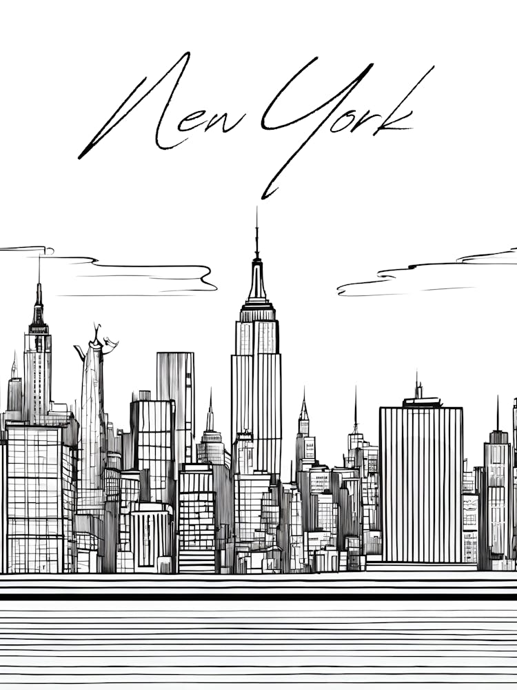 New York Skyline, Minimalistic City