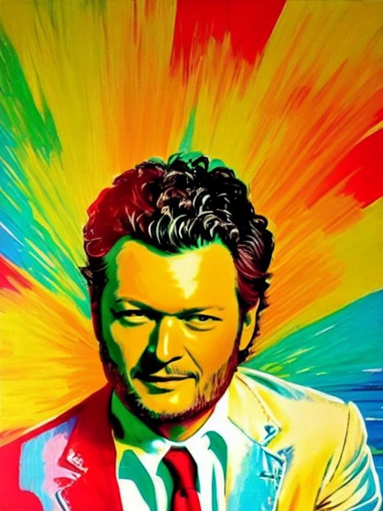 Blake Shelton 2 Colourful Pop Art
