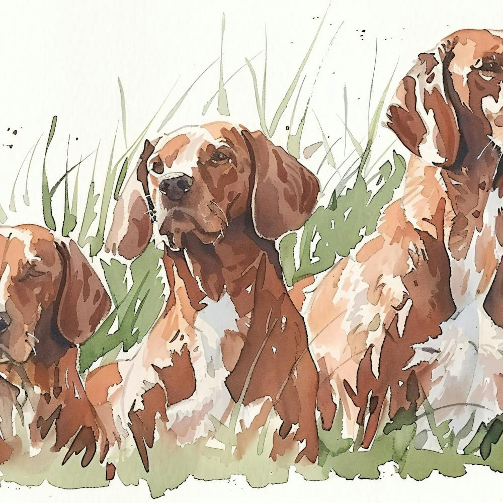Three Irish Setters