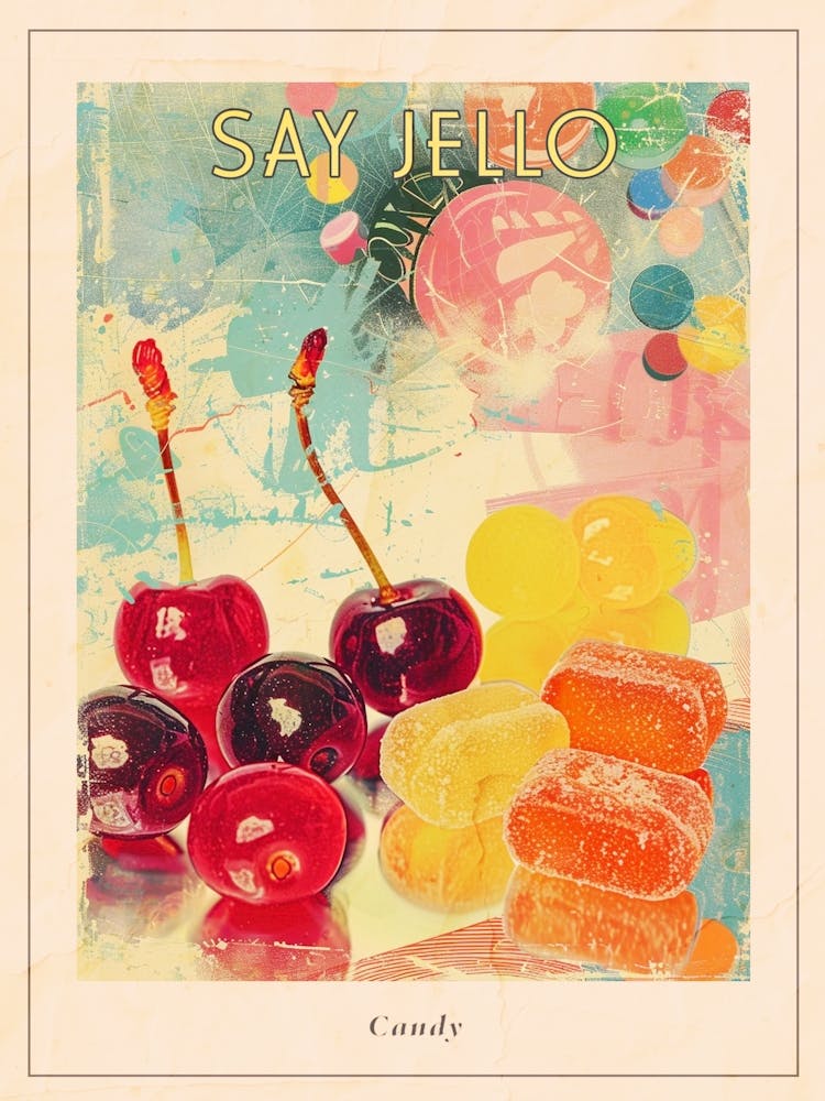 Bonbons Collage Rétro 2 Affiche