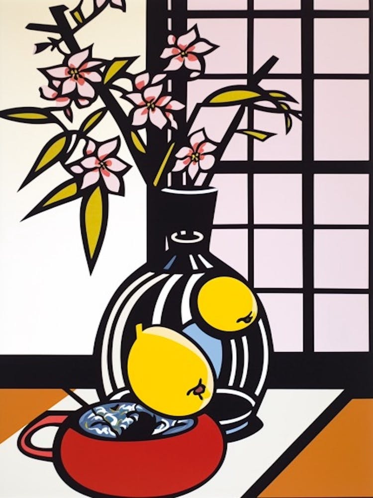 Magonila Flower Still Life  2 Pop Art Style