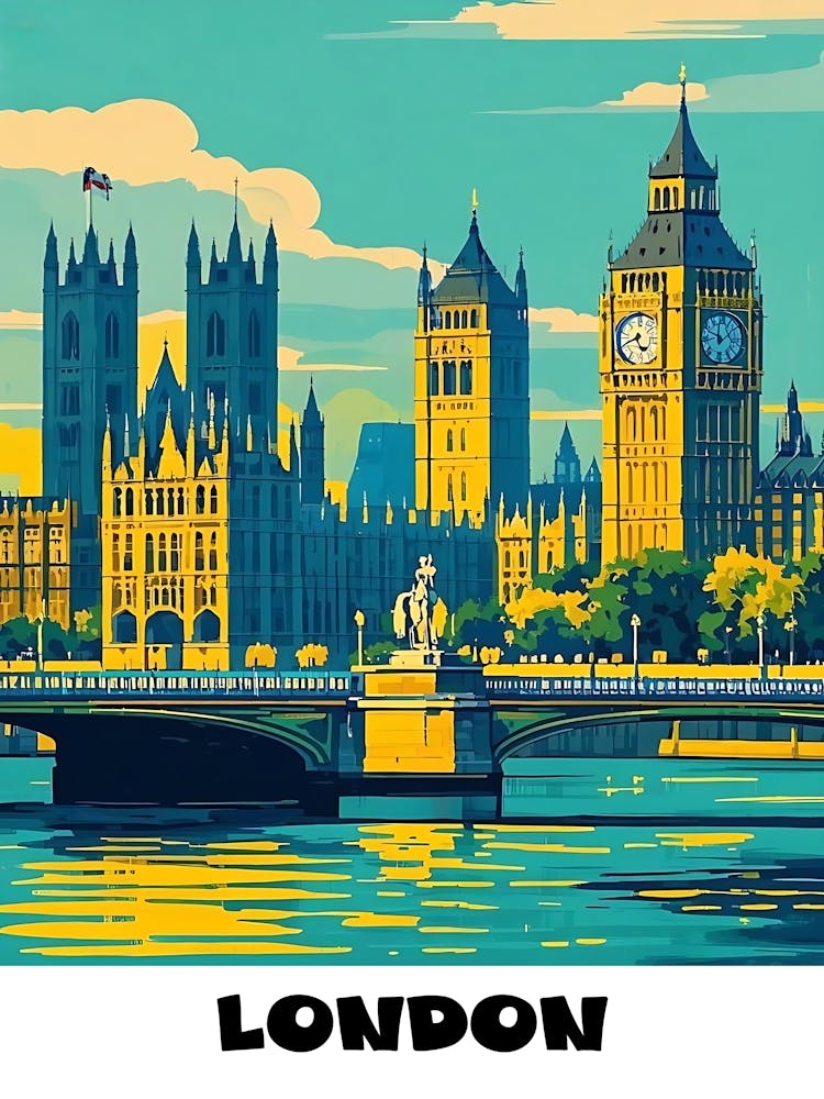 London Vintage Travel Poster 9