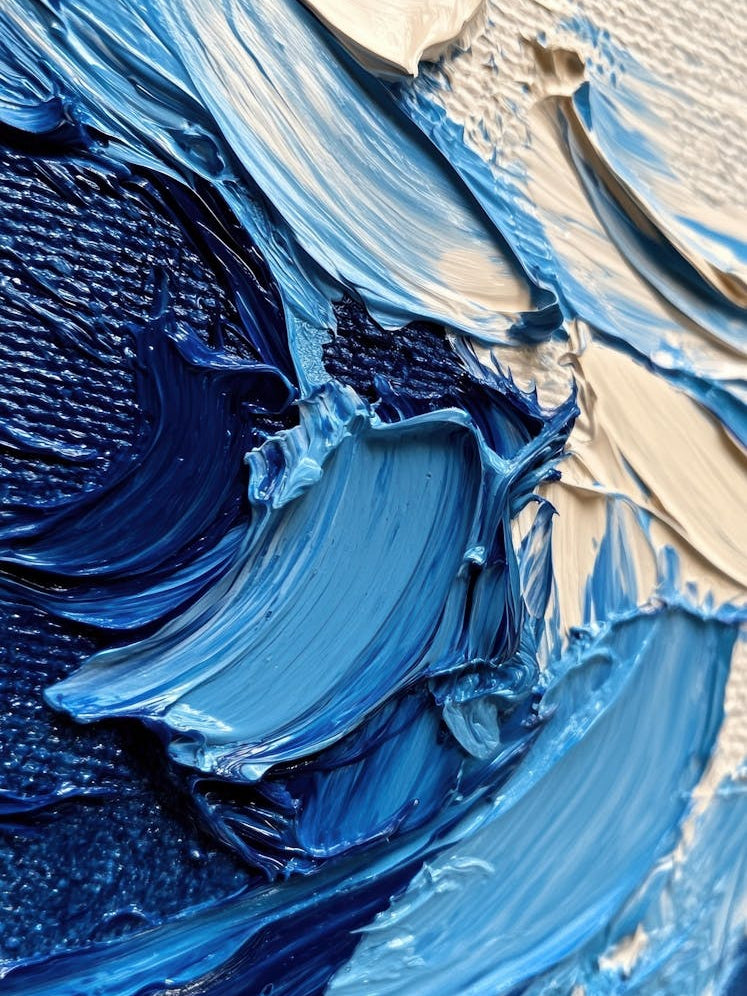 Blue And White Abstract Painting 9