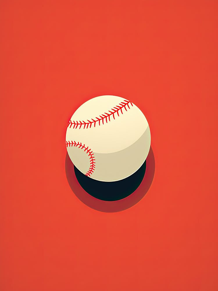 Baseball Ball On Red Background
