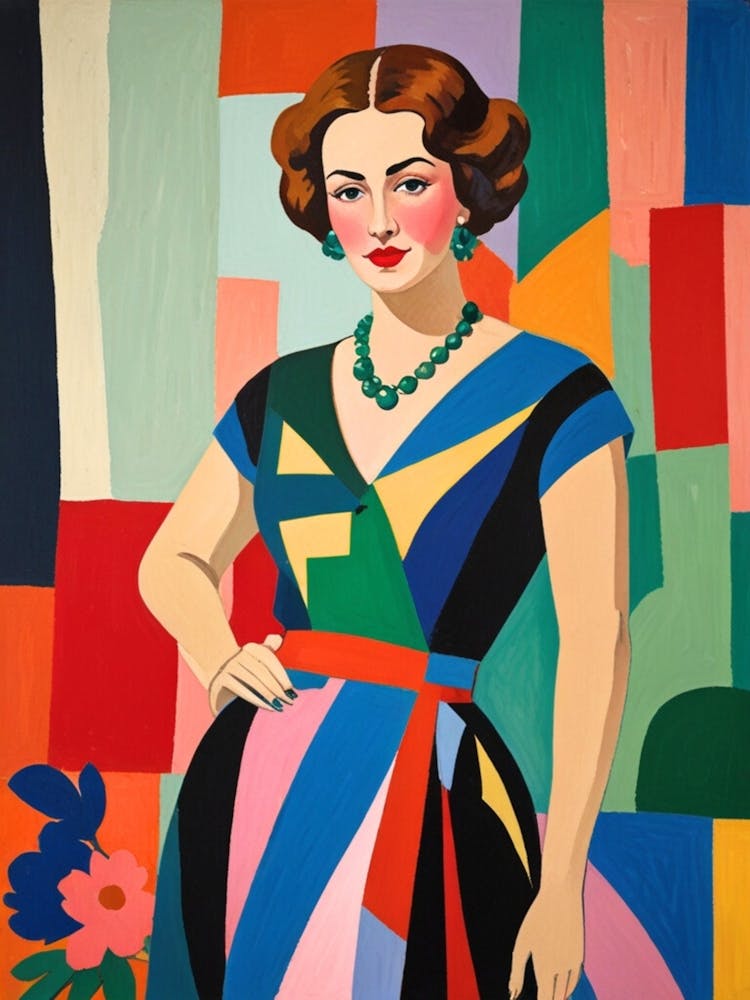 Lady In A Colorful Dress