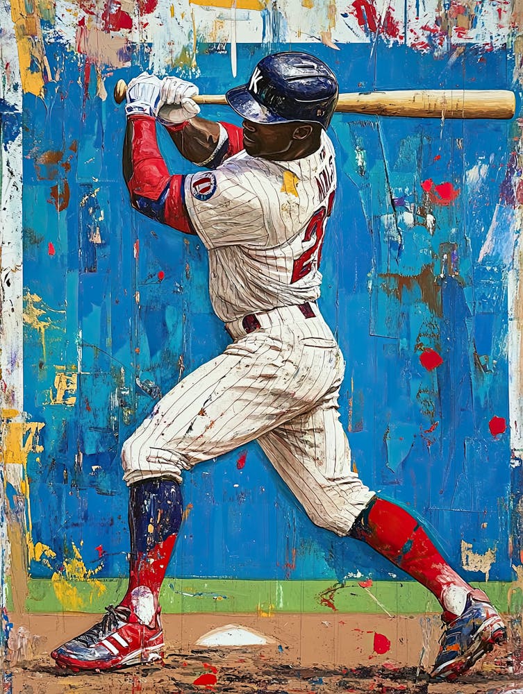 Joueur de Baseball Frappant La Balle 1