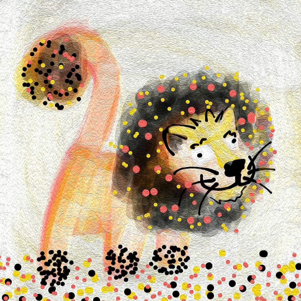 Lion With Polka Dots