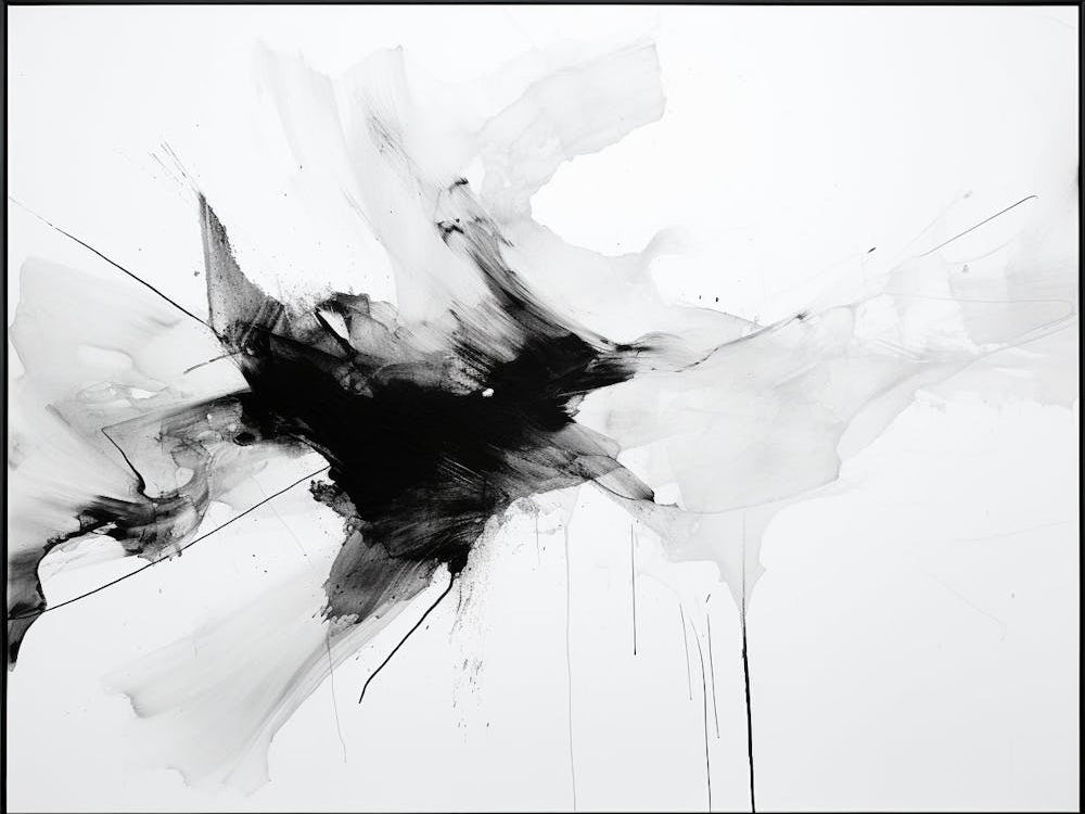 Disintegration Abstract Black And White 6