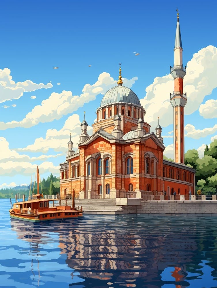 Ortaky Mosque Pixel Art 7