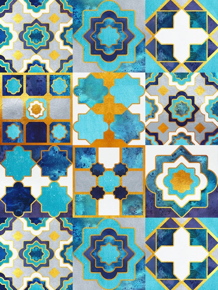 Spanisch marokkanische Fliesen-Inspiration // blaue Keramik Marrakesch Andalusisch inspiriert