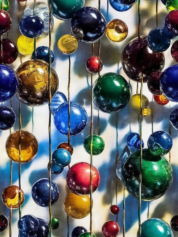 A Stunning 4k Quality Photo Of A Collection Of Glass Marbles Of Varying Sizes And Colors, Suspended In Mid Air