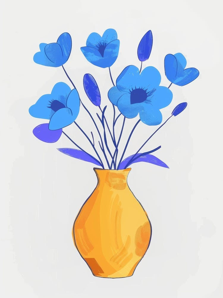 Blue Flowers In A Vase 2