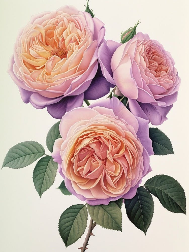 English Roses Painting Rose In A Book 1