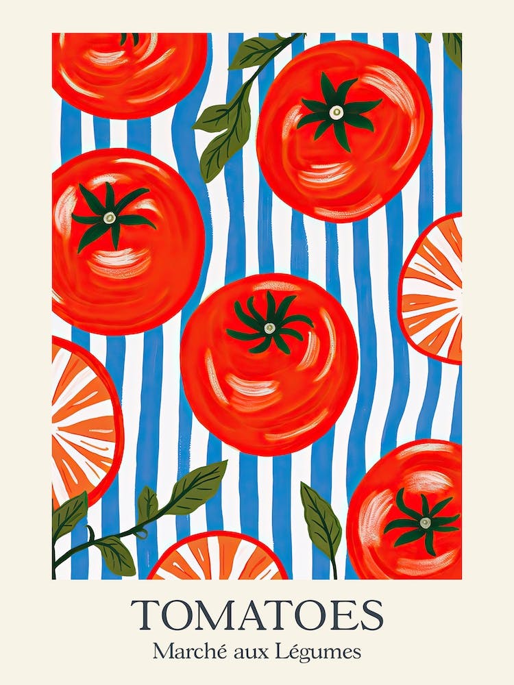 Marche Aux Legumes Tomatoes Summer Illustration 5