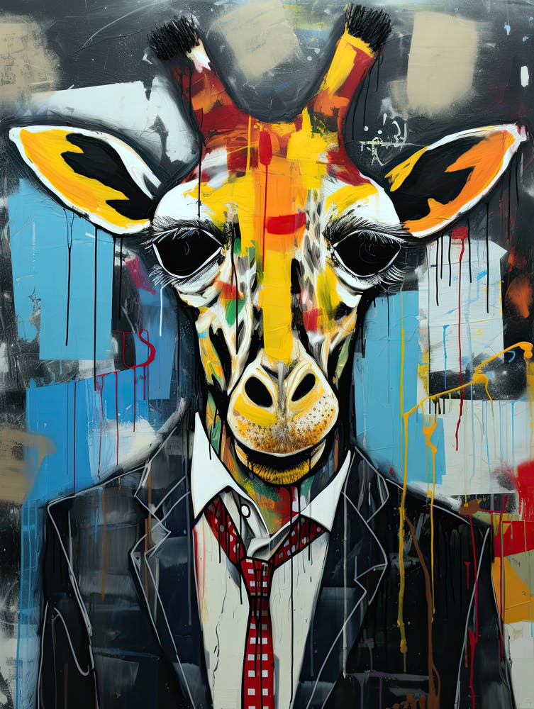 Giraffe im Büroanzug