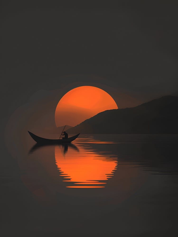 Sunset In A Boat 1