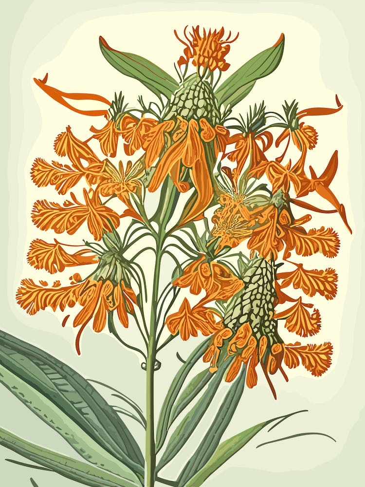 Butterfly Weed Wildflower Vintage Botanical 1