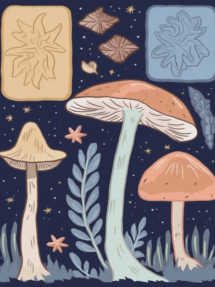 Magic Spring Mushrooms Illustration 7