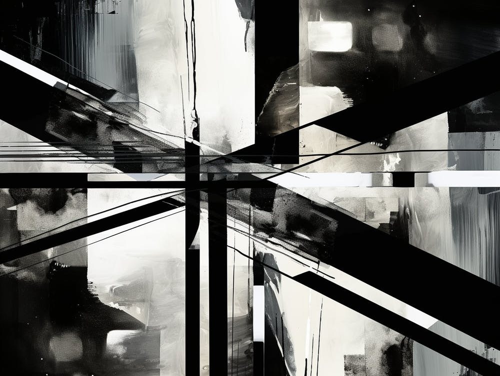 Intersection Abstract Black And White 4