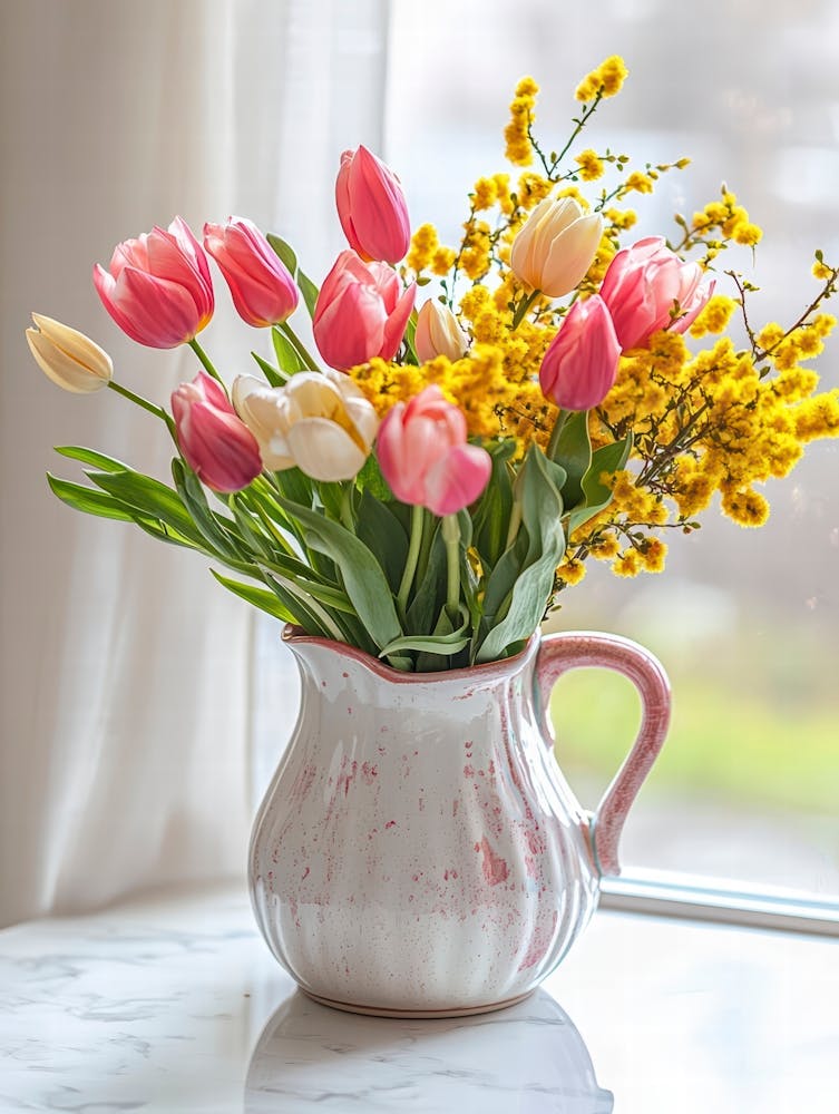 Tulips In A Pitcher 2