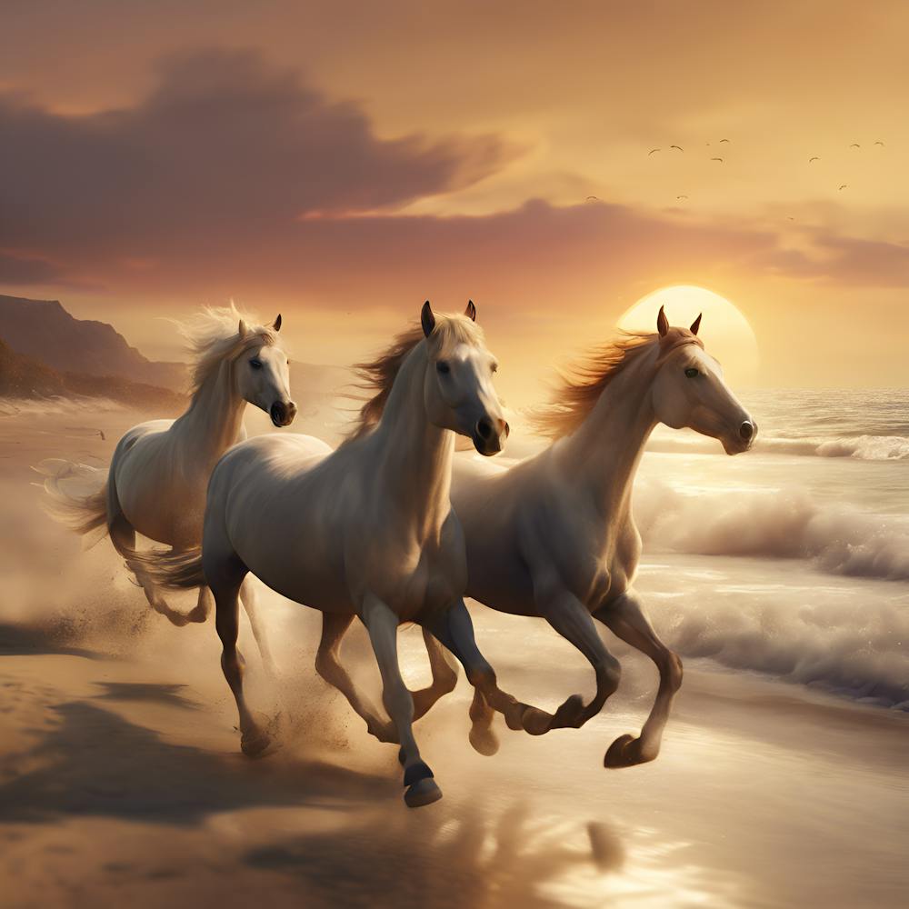 0 Horses Galloping On The Beach At Sunset Esrgan V1 X2plus (1)