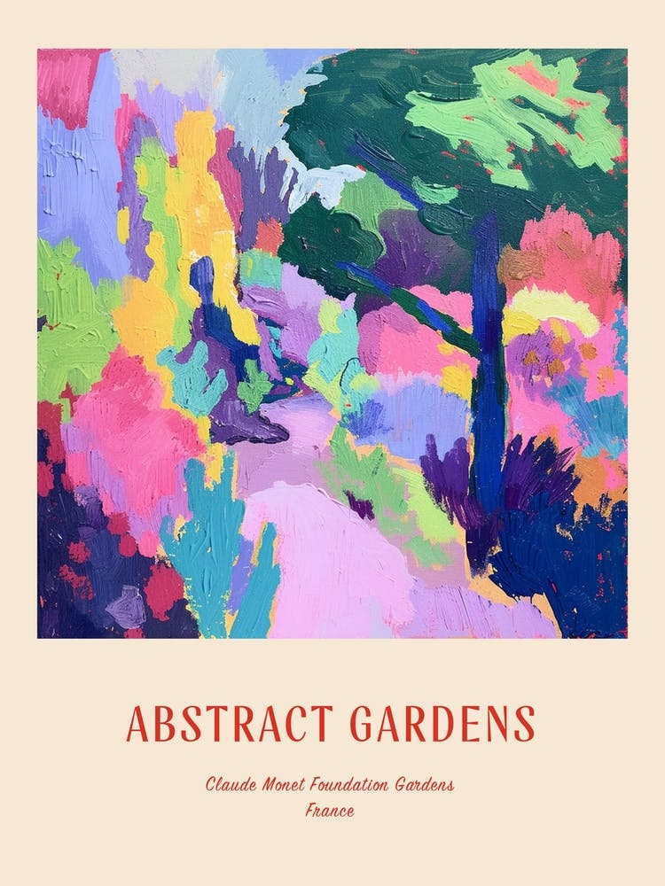 Colourful Gardens Claude Monet Foundation Gardens France 6 Red Poster
