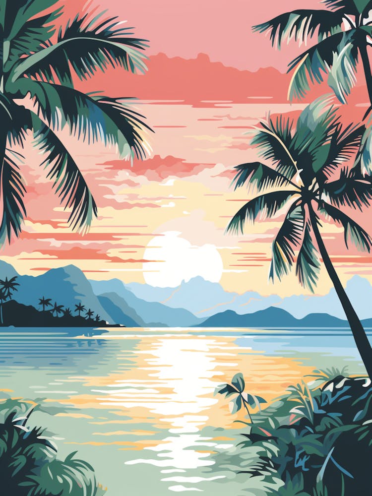 A Canvas Painting Of Matira Beach, Bora Bora 1