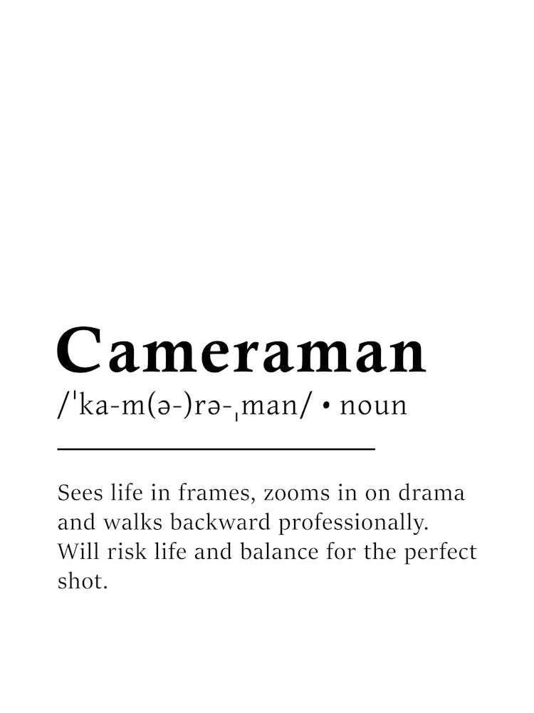 Cameraman Definition Poster - Dictionary