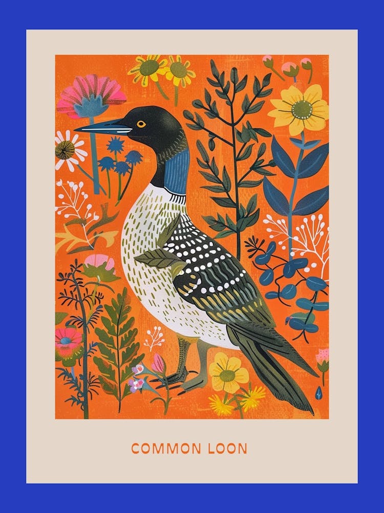 Spring Birds Poster Common Loon 2