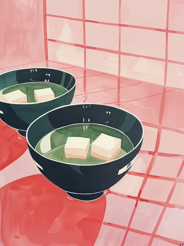 Pink Breakfast Food Miso Soup 1
