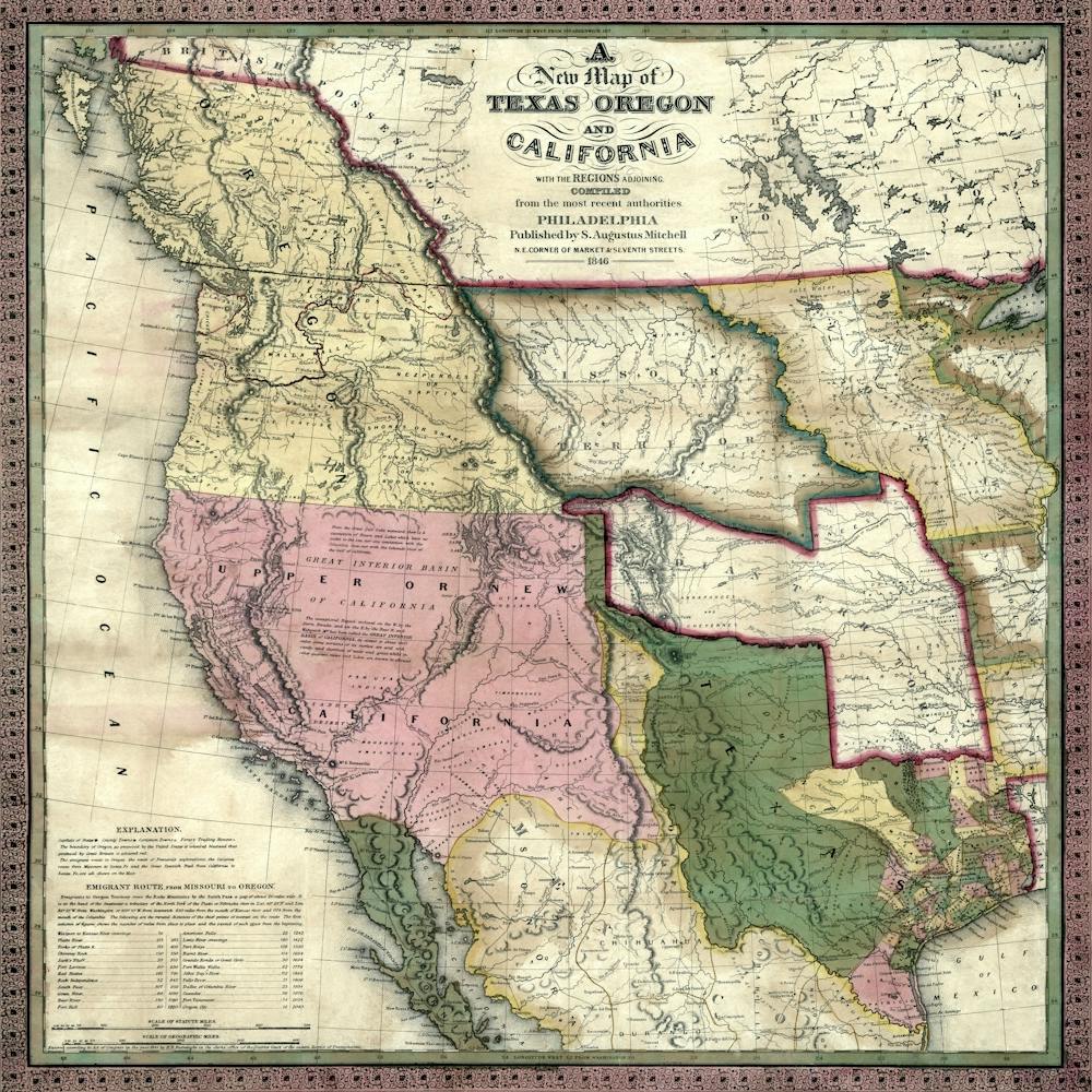 5212 West United States 1846 Vintage Pictorial Map