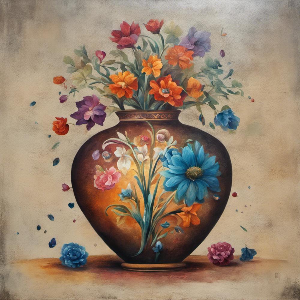 342801 A Wall Painting Of A Vase With Beautiful Colors An Xl 1024 V1 0