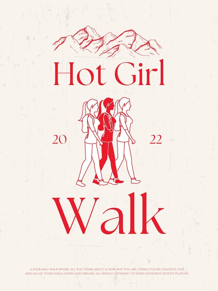 Hot Girl Walk Retro Quote 
