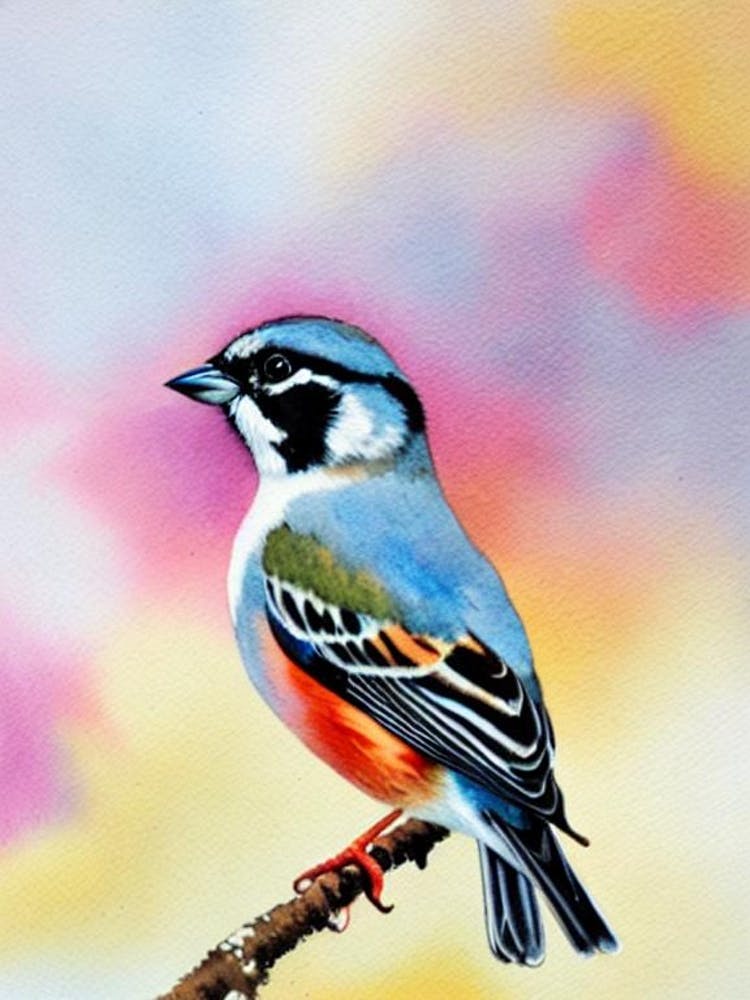 Sparrow 2 Watercolour Bird