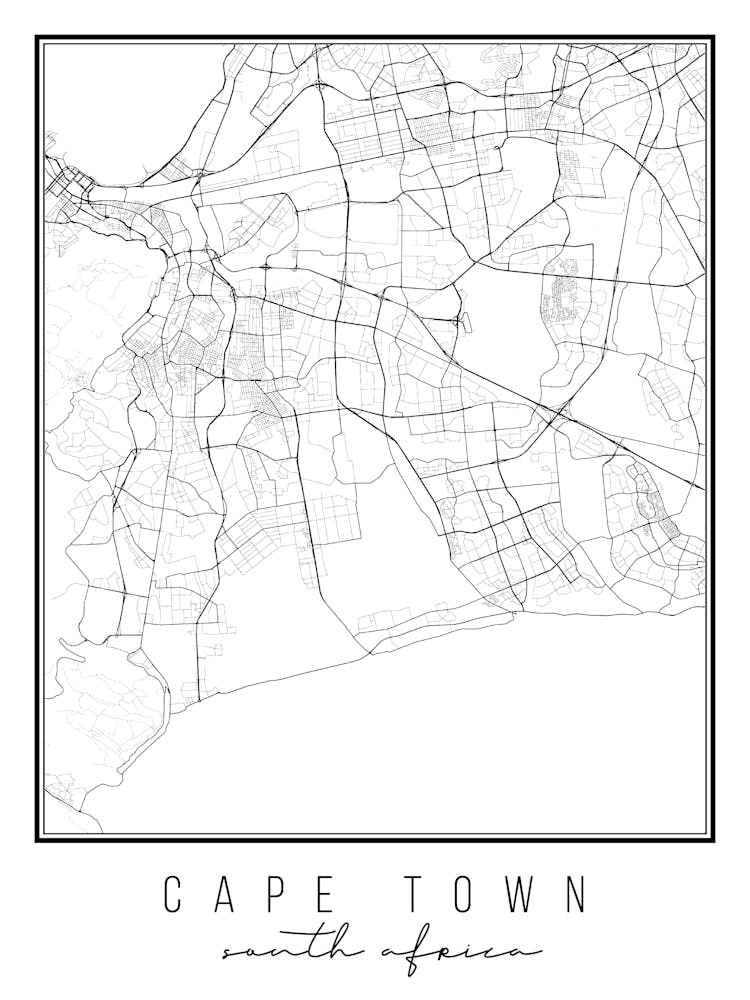 Cape Town South Africa Street Map